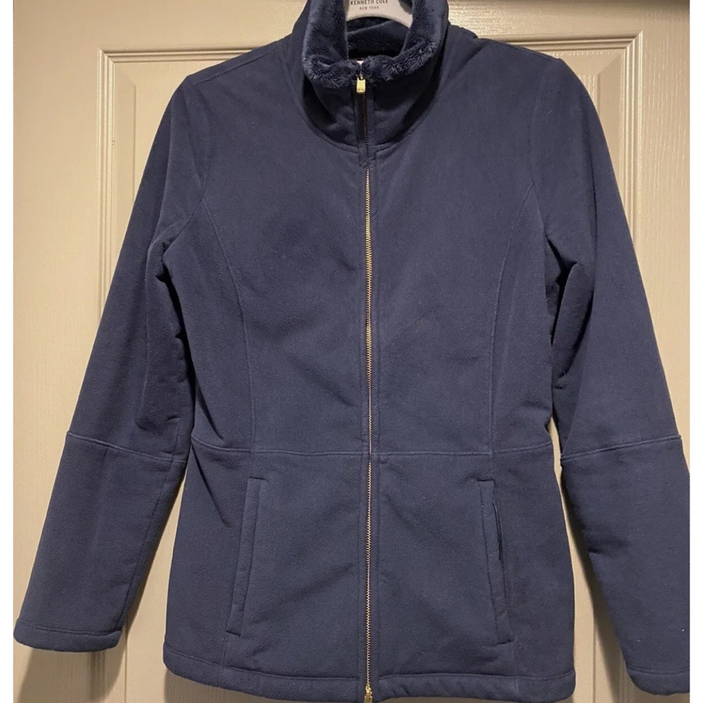 Lilly Pulitzer Grace navy blue jacket Size S. Full zip fleece lined.